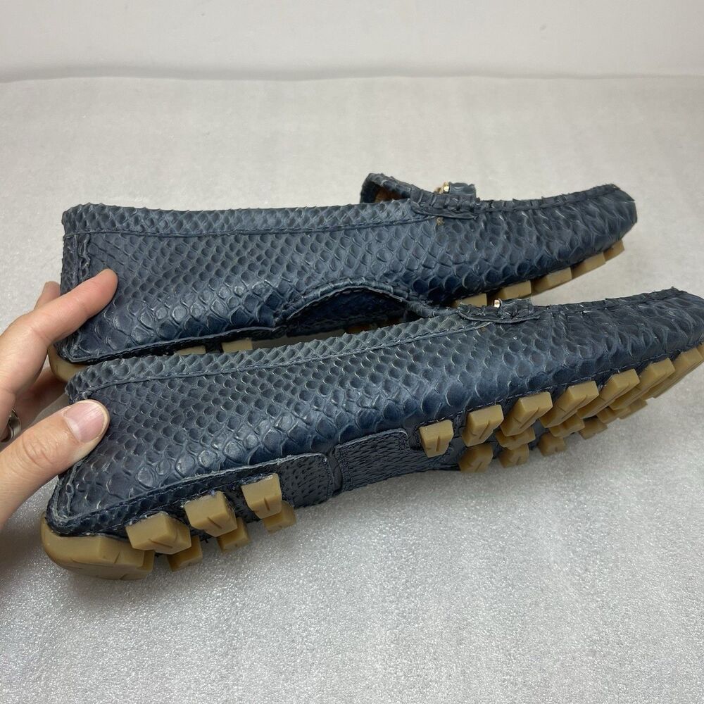 Coach Arlene Leather Loafer Alligator Pattern Teal Blue Womens Sz 11B Slip On - Picture 8 of 13